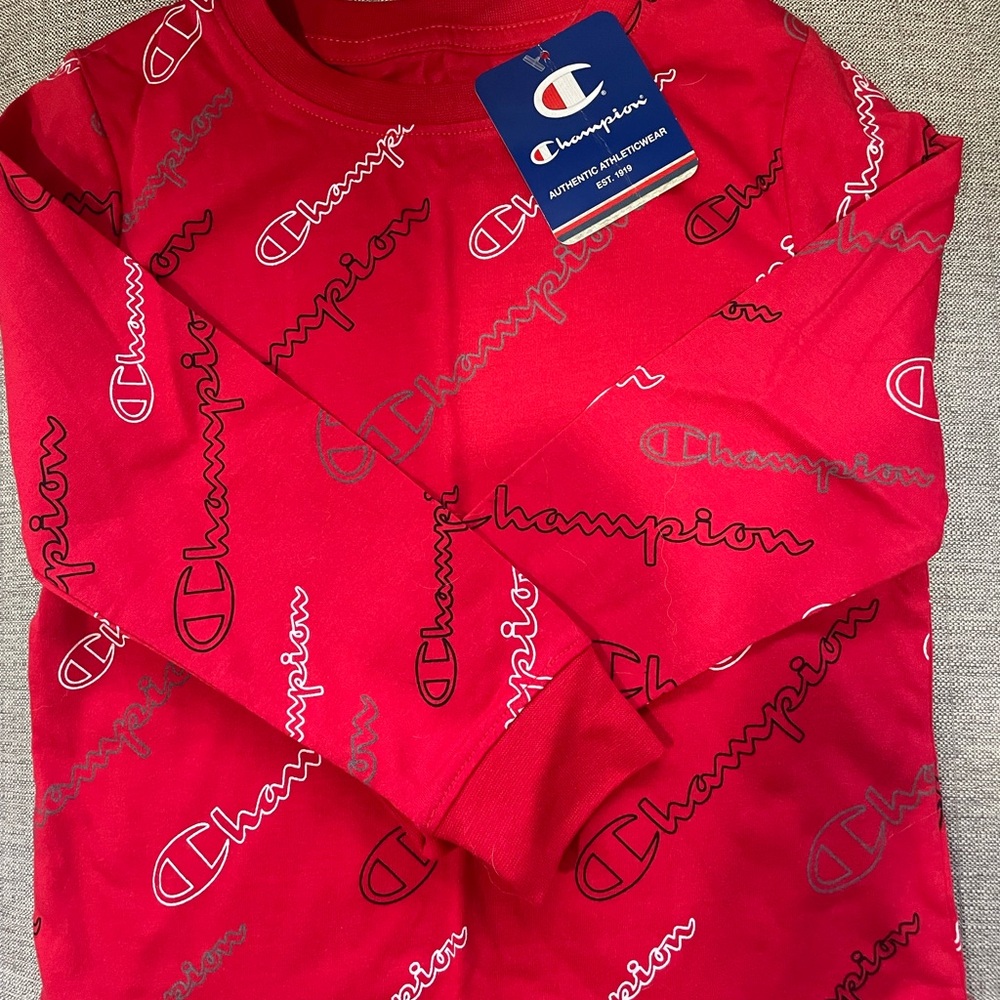 Champion Red Long Sleeve Shirt